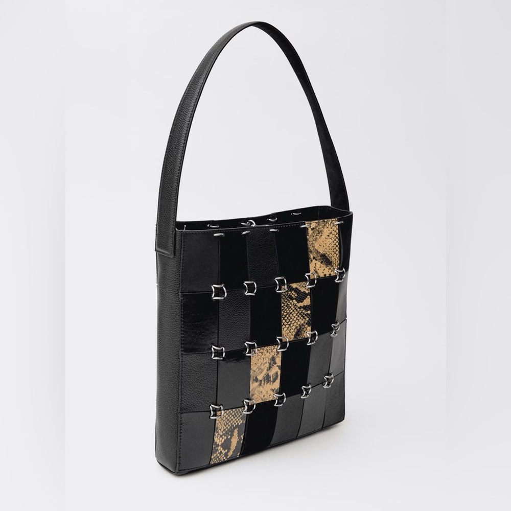 Mango Combined Patchwork Leather Bag - image 3